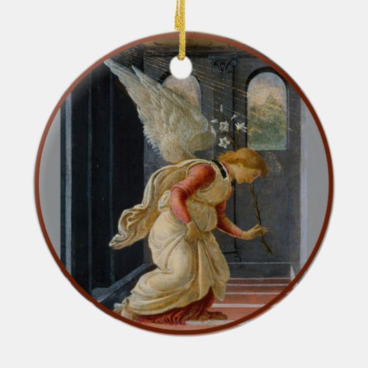 Botticelli Maria en Angel Keramisch Ornament (Achterkant)