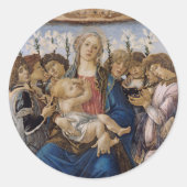 Botticelli Maria Jezus en de zingende engelen Ronde Sticker (Voorkant)