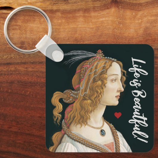Botticelli Nymph Portretschilderij Kunst Sleutelhanger (Voorkant)