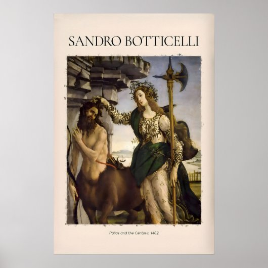 Botticelli Pallas en de Centaur Minerva Kunst Poster (Voorkant)