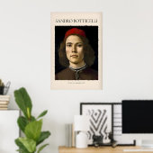 Botticelli Portret Jonge Man Rode Hoed 1483 Kunst Poster (Thuiskantoor)