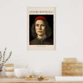 Botticelli Portret Jonge Man Rode Hoed 1483 Kunst Poster (Keuken)