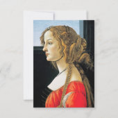 Botticelli-portret van een jonge vrouw kaart (Voorkant)