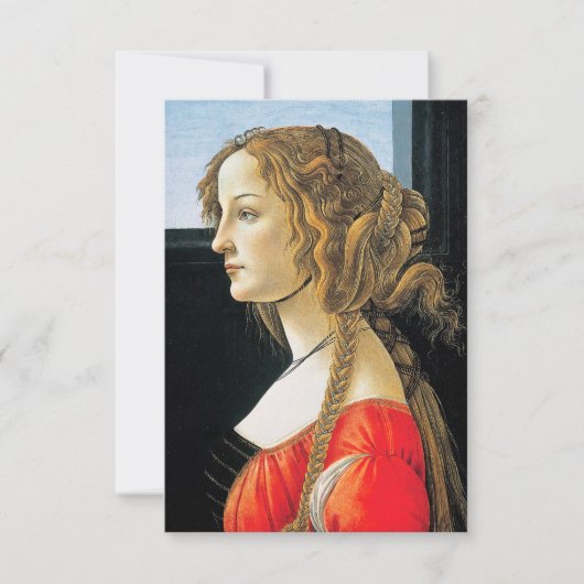 Botticelli-portret van een jonge vrouw kaart (Voorkant)