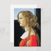 Botticelli-portret van een jonge vrouw kaart (Voorkant / Achterkant)