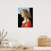 Botticelli-portret van een jonge vrouw poster (Keuken)