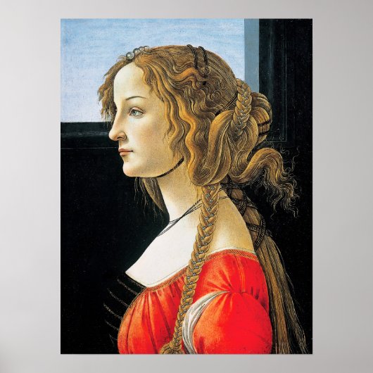 Botticelli-portret van een jonge vrouw poster (Voorkant)