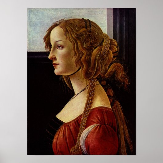 Botticelli-portret van Simonetta Vespucci Poster (Voorkant)