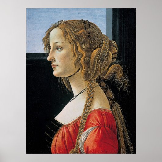 Botticelli Portret van Simonetta Vespucci Poster (Voorkant)