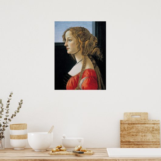 Botticelli Portret van Simonetta Vespucci Poster (Keuken)