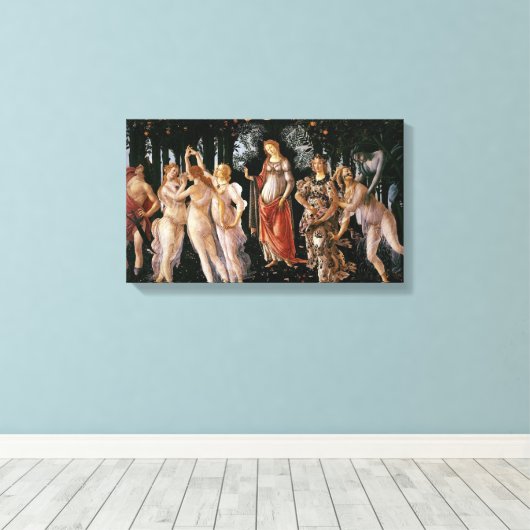 Botticelli Primavera Canvas Print (Insitu (Houten vloer))