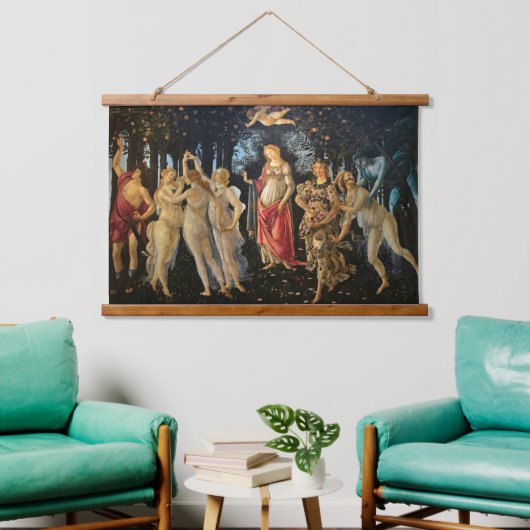 Botticelli Primavera Renaissance Bloemengodin Hangend Wandkleed (Woonkamer)
