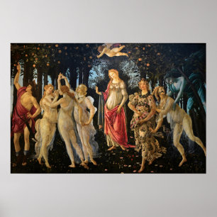 Botticelli Primavera Renaissance Bloemengodin Poster