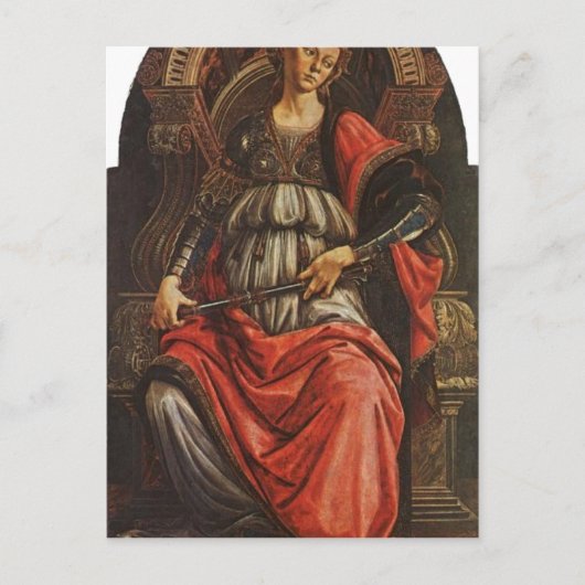Botticelli, Sandro Fortitudo 1470 Technique Temper Briefkaart (Voorkant)