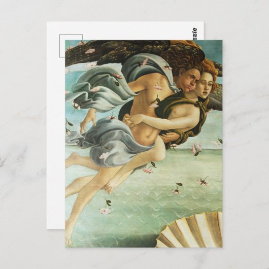 Botticelli "The Birth of Venus - Zephyr & Chloris" Briefkaart (Voorkant / Achterkant)