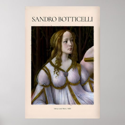 Botticelli Venus en Mars Detail Kunstprint Poster (Voorkant)