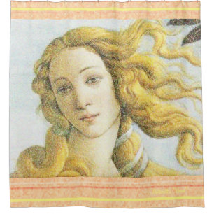 Botticelli Venus face pixel art Douchegordijn