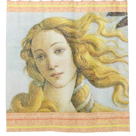 Botticelli Venus face pixel art Douchegordijn (Voorkant)