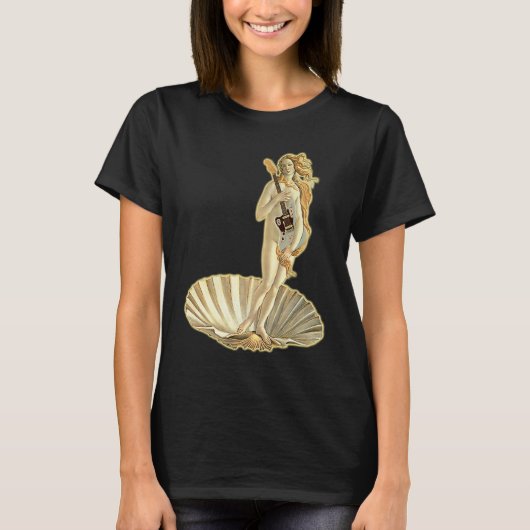 Botticelli Venus With Electric Guitar Rock Guitari T-shirt (Voorkant)