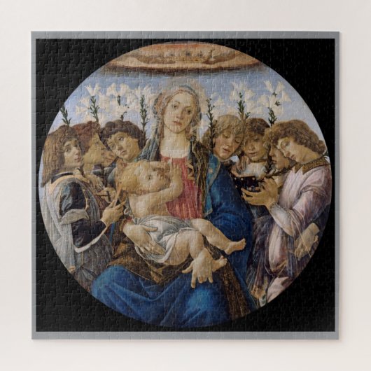 Botticelli Virgin, Jesus and Angels Christelijke k Legpuzzel (Verticaal)