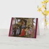 Botticelli's Aanbidding door de Wijzen Kerstmis Kaart (Gele Bloem)