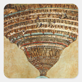 Botticelli's Inferno kaart - Dante Vierkante Sticker