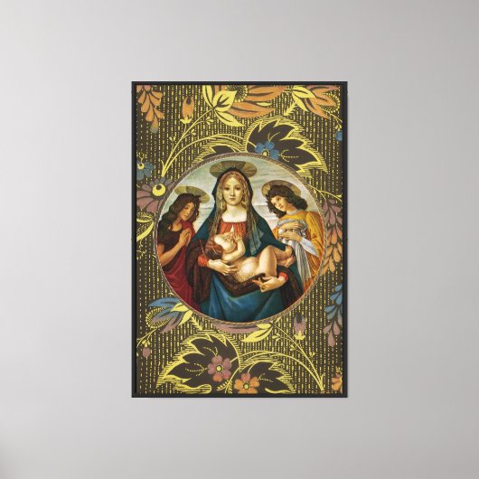 Botticelli's Madonna en Kind Canvas Afdruk (Voorkant)