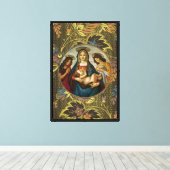 Botticelli's Madonna en Kind Canvas Afdruk (Insitu (Houten vloer))