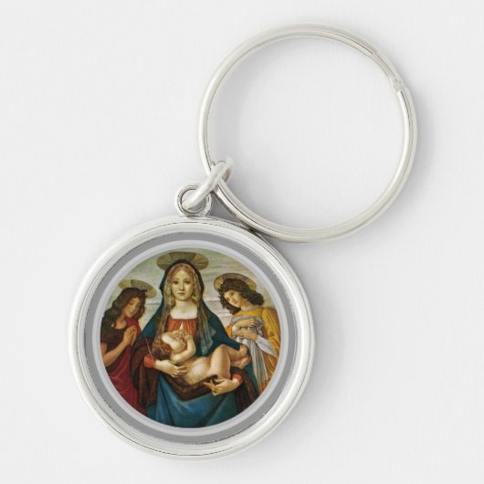Botticelli's Madonna en Kind Sleutelhanger (Voorkant)