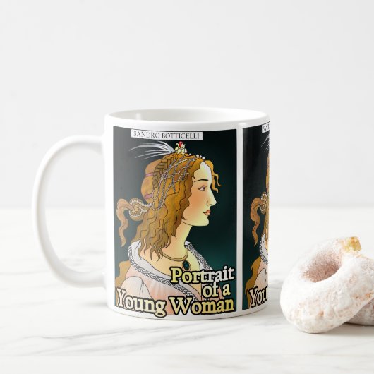 Botticelli's, Portret van een Vrouw Mok (Met donut)