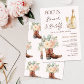 Bottle Blush Boots Brunch Bubbly Vrijgezellenfeest Kaart