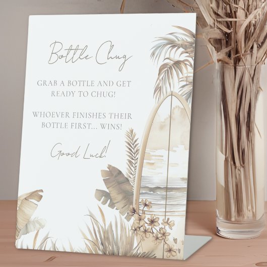 Bottle Chug Beach Baby shower Reclamebord Met Voetstuk