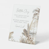 Bottle Chug Beach Baby shower Reclamebord Met Voetstuk (Voorkant)