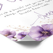 Bottle Chug Beer Paarse Vlinder Baby shower Spel Poster (Hoek)