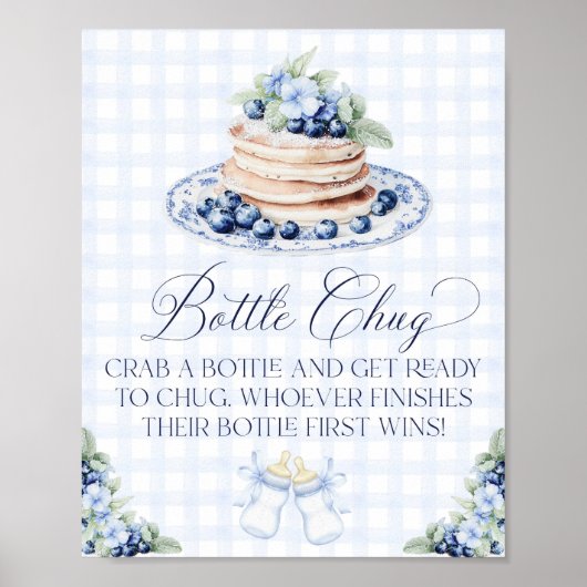Bottle Chug Blueberry Pannenkoek Baby Brunch Poster (Voorkant)