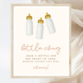Bottle Chug Boho Baby shower Spelbord Poster