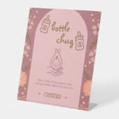 Bottle Chug Game Baby shower Reclamebord Met Voetstuk (Voorkant)