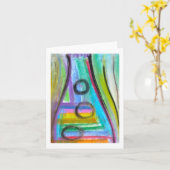 "Bottle Fizz" Notitiekaart, Pastel op papier schil Kaart (Gele Bloem)