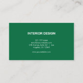 Bottle Green Modern Elegant Simple Monogram Name Visitekaartje (Achterkant)