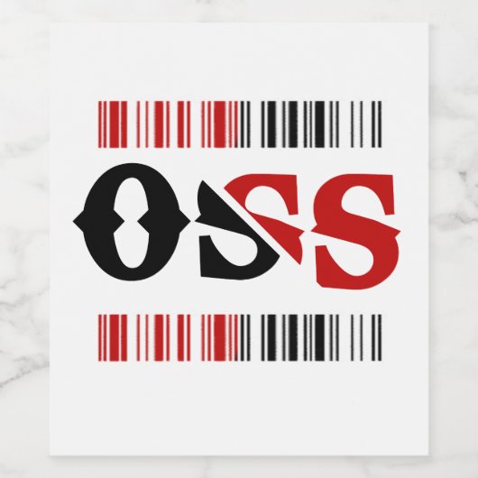 bottle label - oss bjj wijn etiket (Enkel label)