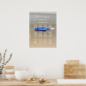 Bottle on Beach Sand Wedding Sezing Chart Poster (Keuken)