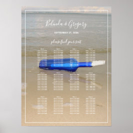 Bottle on Beach Sand Wedding Sezing Chart Poster