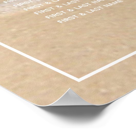 Bottle on Beach Sand Wedding Sezing Chart Poster (Hoek)