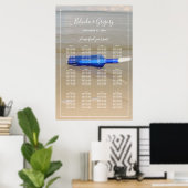 Bottle on Beach Sand Wedding Sezing Chart Poster (Thuiskantoor)