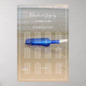 Bottle on Beach Sand Wedding Sezing Chart Poster (Voorkant)