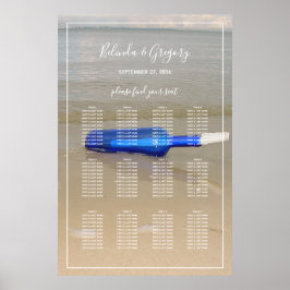 Bottle on Beach Sand Wedding Sezing Chart Poster