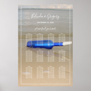 Bottle on Beach Sand Wedding Sezing Chart Poster