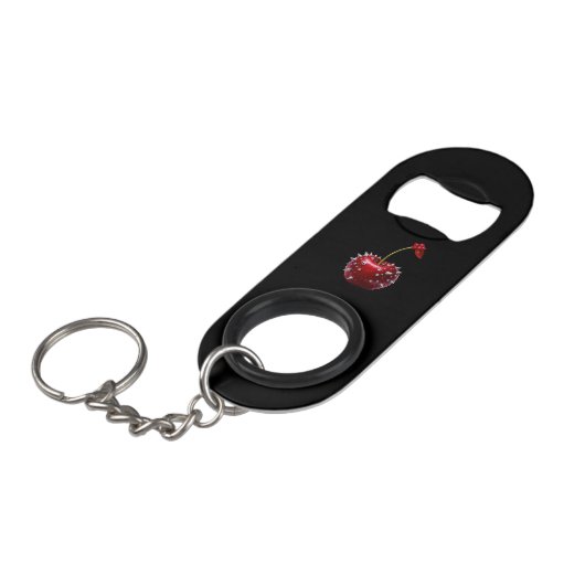 Bottle Opener with cherry design Mini Flessenopener (Voorkant Gekanteld)