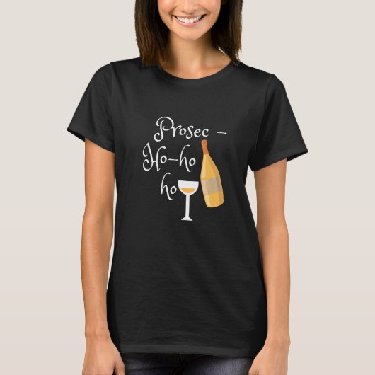 Bottle Prosec Glass Christmas Holiday Good Mood T-shirt (Voorkant)