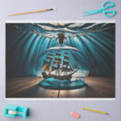 Bottle to sea ocean ship capsize v9 Tissue paper Tissuepapier (Craft)